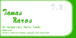 tamas maros business card