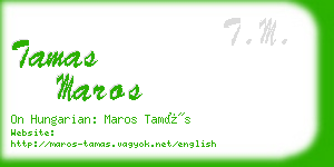 tamas maros business card